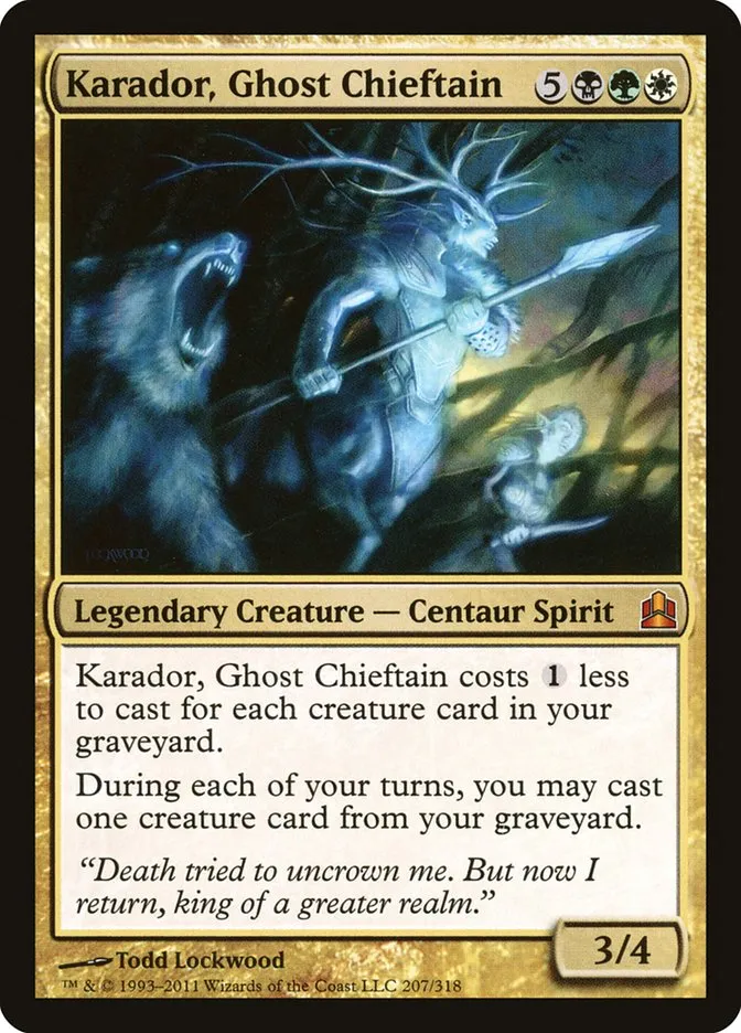 2011 Commander 2011 Karador, Ghost Chieftain mythic #207 mythic card image