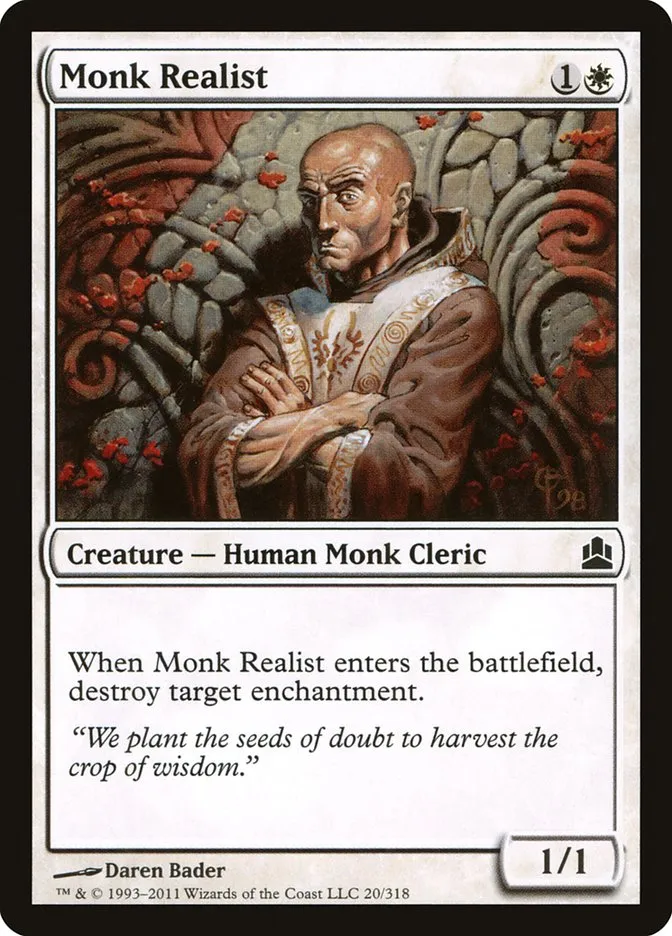 2011 Commander 2011 Monk Realist common #20 common card image