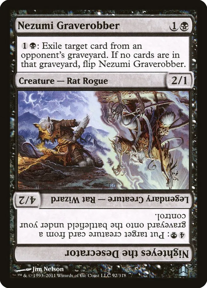 2011 Commander 2011 Nezumi Graverobber // Nighteyes the Desecrator #92 uncommon card image