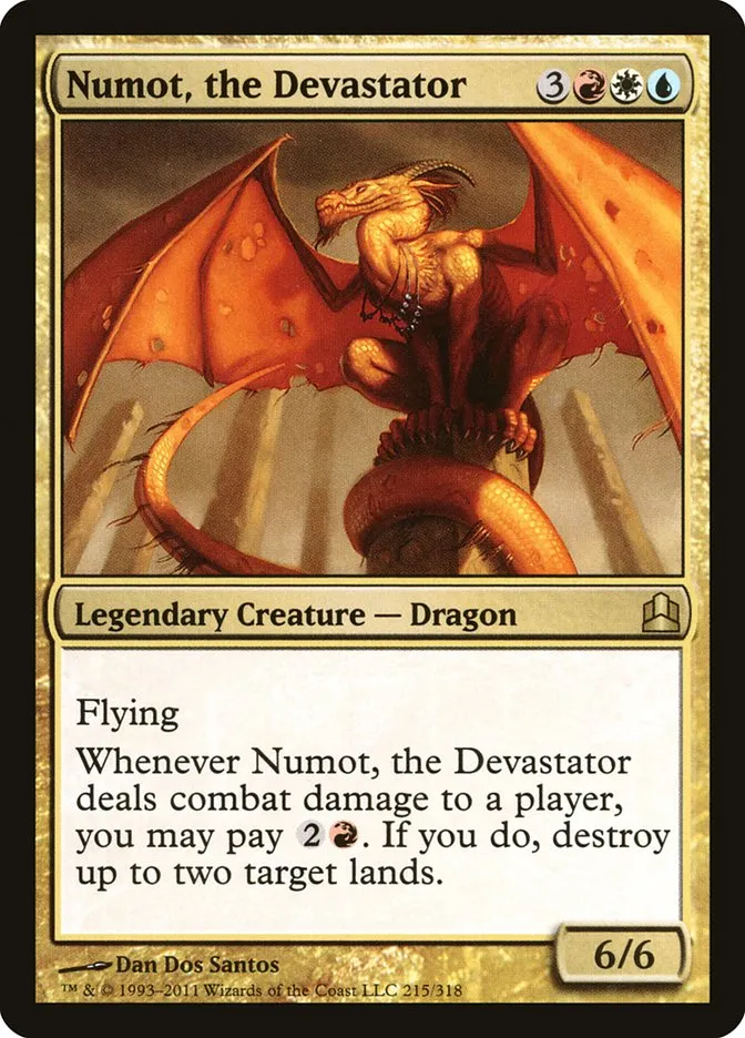 2011 Commander 2011 Numot, the Devastator rare #215 rare card image