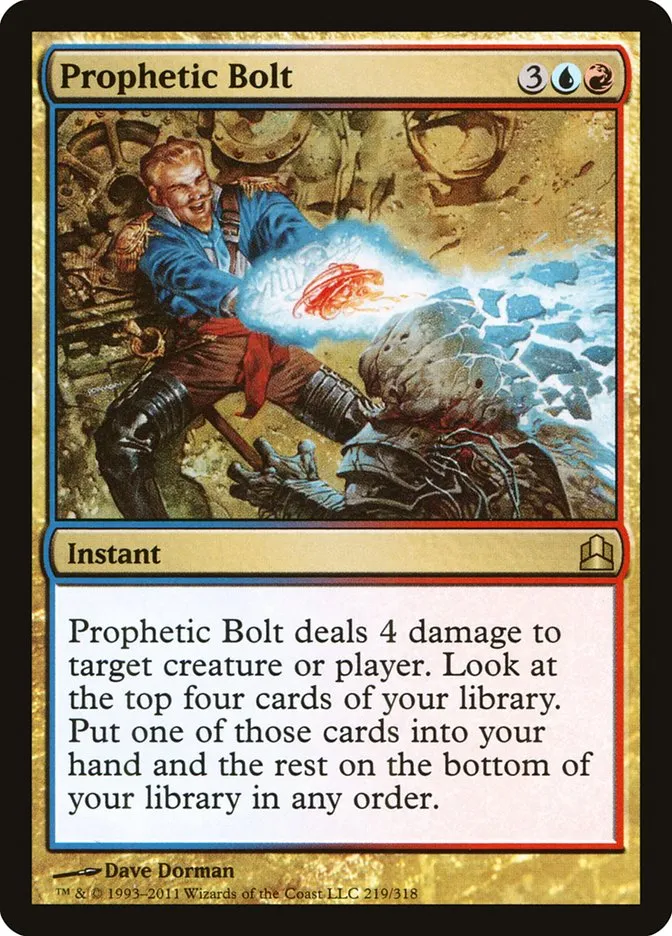 2011 Commander 2011 Prophetic Bolt rare #219 rare card image