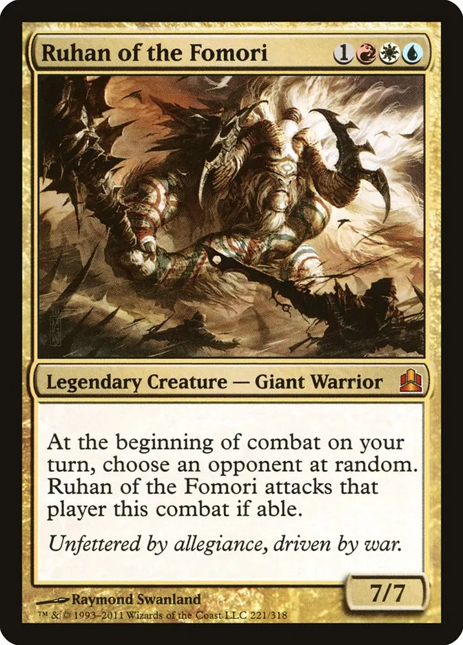 2011 Commander 2011 Ruhan of the Fomori #221 mythic card image