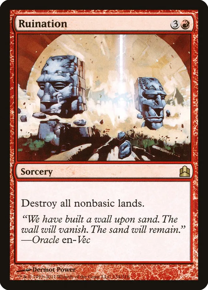 2011 Commander 2011 Ruination rare #134 rare card image