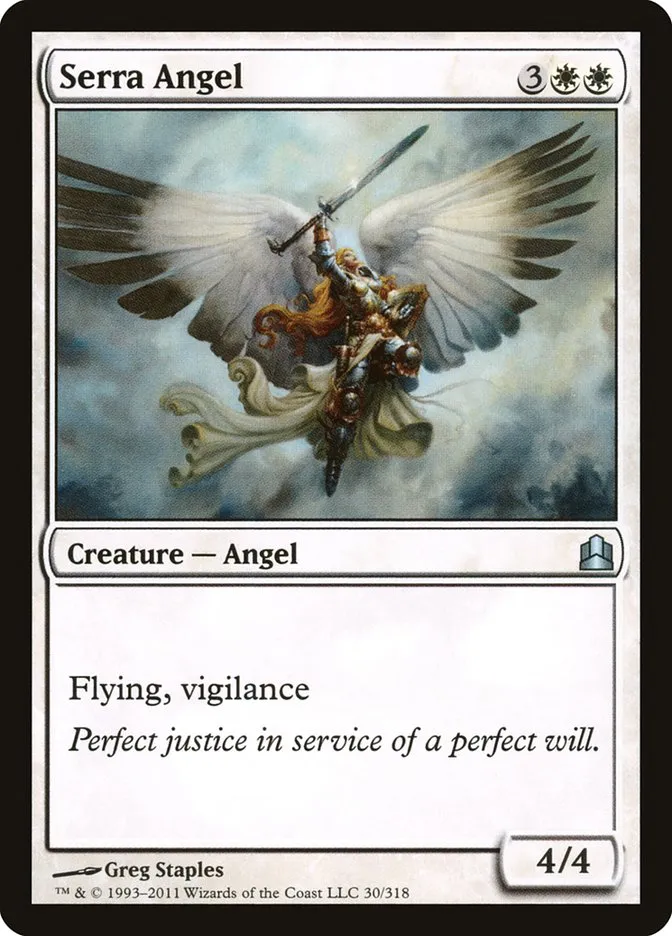 2011 Commander 2011 Serra Angel uncommon #30 uncommon card image