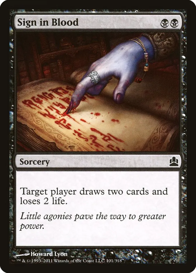 2011 Commander 2011 Sign in Blood common #101 common card image