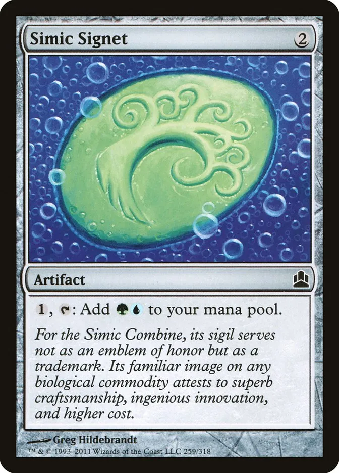 2011 Commander 2011 Simic Signet common #259 common card image
