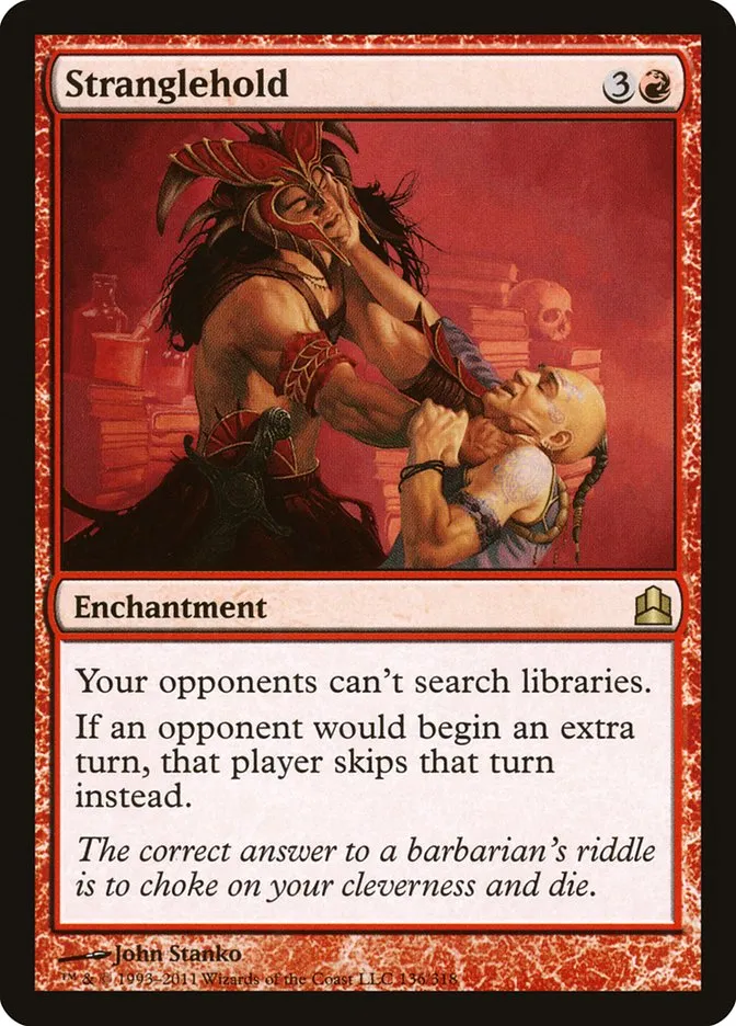 2011 Commander 2011 Stranglehold rare #136 rare card image