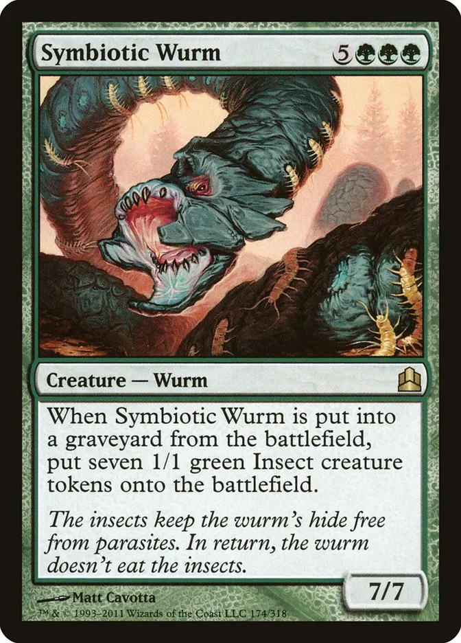 2011 Commander 2011 Symbiotic Wurm #174 rare card image