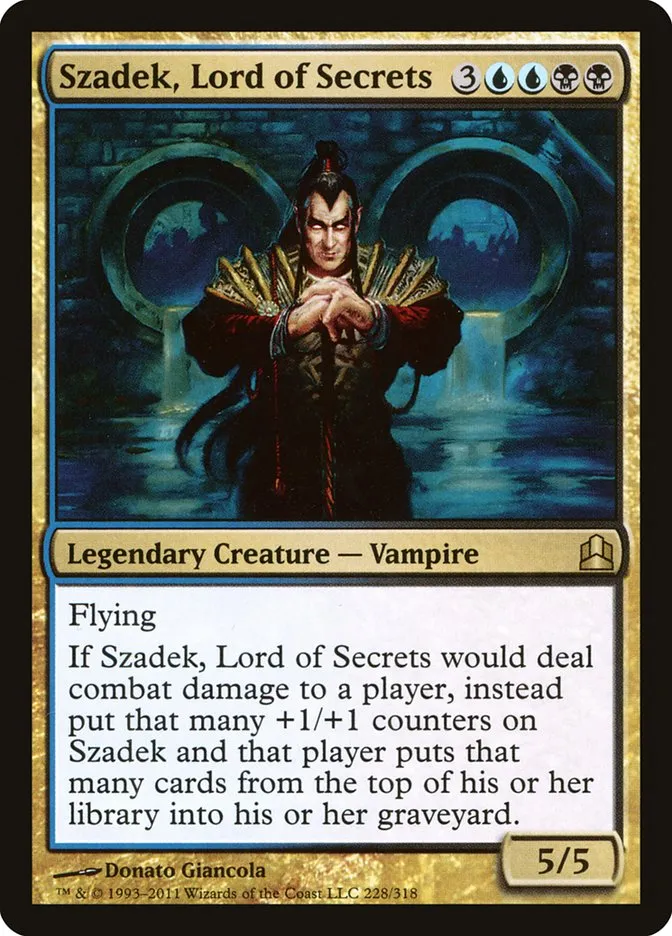 2011 Commander 2011 Szadek, Lord of Secrets #228 rare card image
