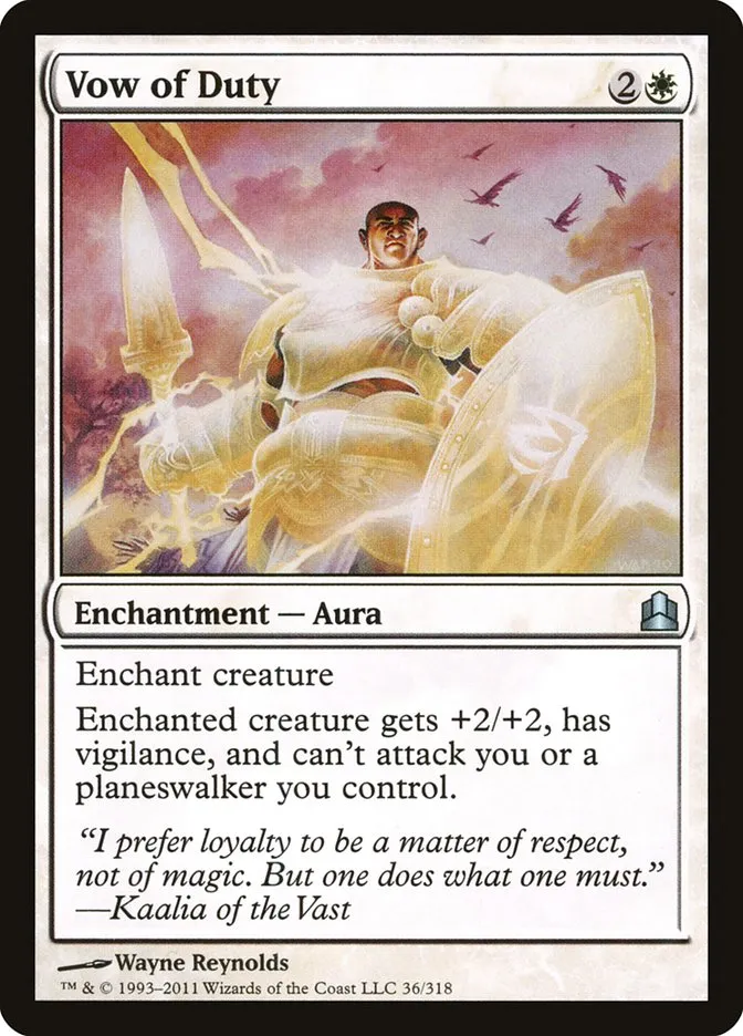 2011 Commander 2011 Vow of Duty #36 uncommon card image