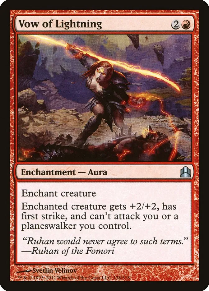 2011 Commander 2011 Vow of Lightning #138 uncommon card image