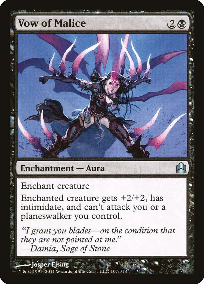 2011 Commander 2011 Vow of Malice #107 uncommon card image