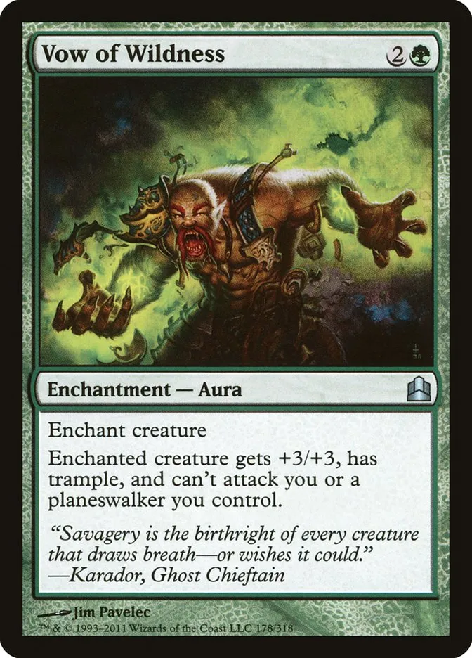 2011 Commander 2011 Vow of Wildness #178 uncommon card image