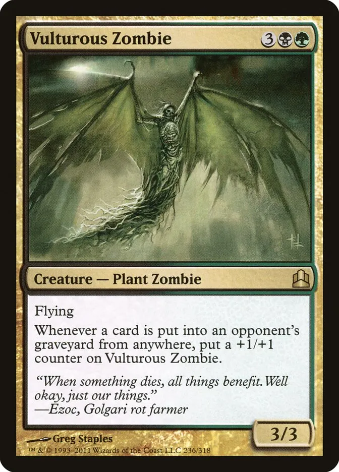 2011 Commander 2011 Vulturous Zombie rare #236 rare card image