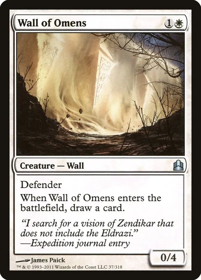 2011 Commander 2011 Wall of Omens #37 uncommon card image