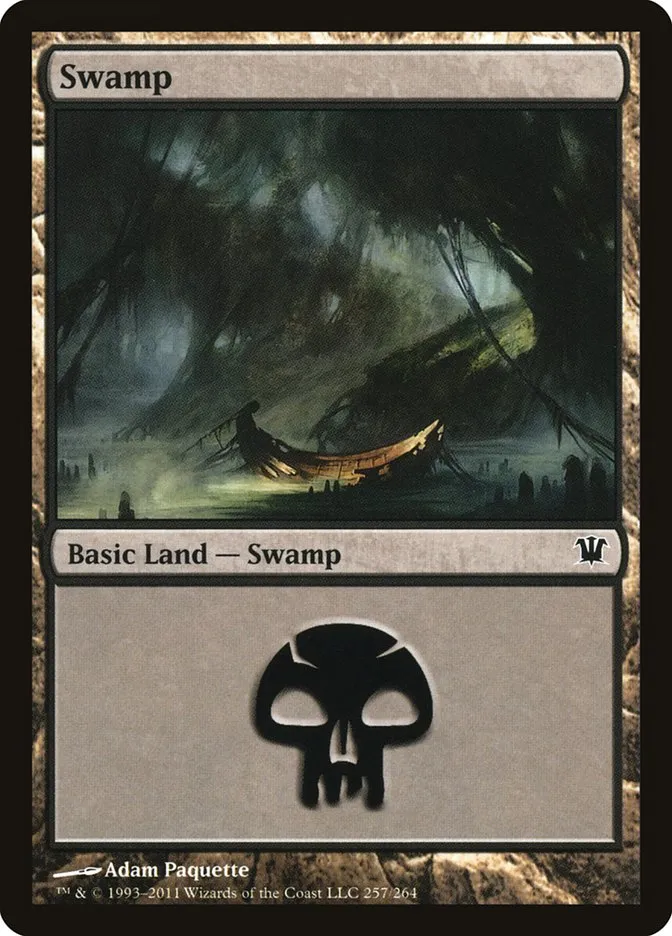 2011 Innistrad Swamp [Foil] common #257 common card image