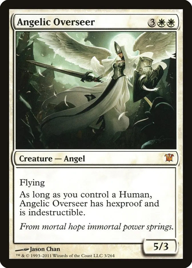 2011 Innistrad Angelic Overseer #3 mythic card image