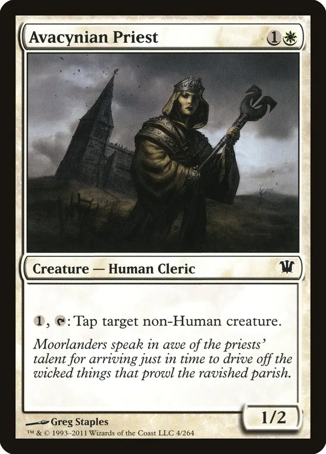 2011 Innistrad Avacynian Priest #4 common card image