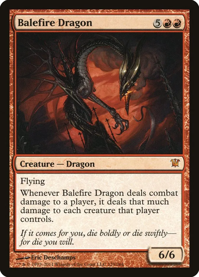 2011 Innistrad Balefire Dragon #129 mythic card image