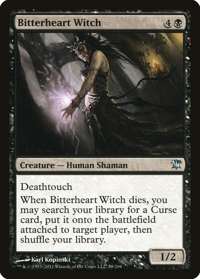 2011 Innistrad Bitterheart Witch uncommon #88 uncommon card image