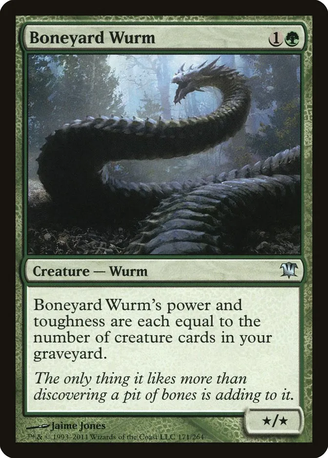 2011 Innistrad Boneyard Wurm #171 uncommon card image