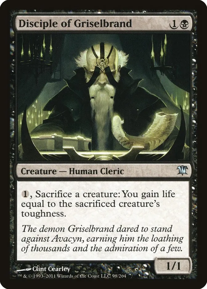 2011 Innistrad Disciple of Griselbrand #98 uncommon card image