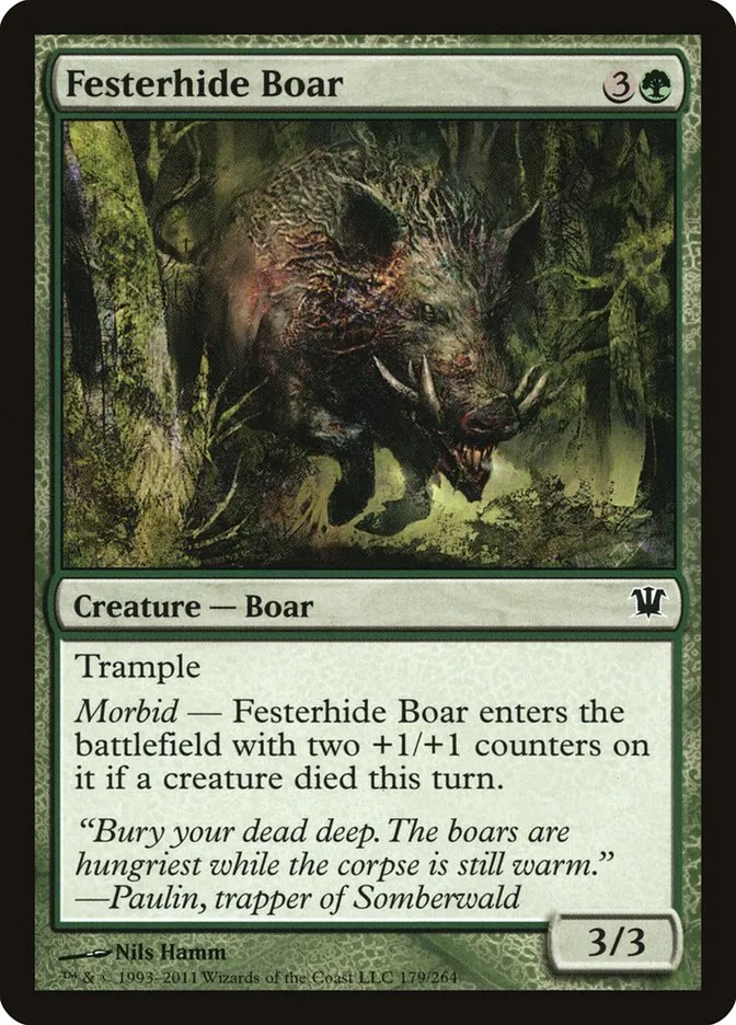 2011 Innistrad Festerhide Boar common #179 common card image
