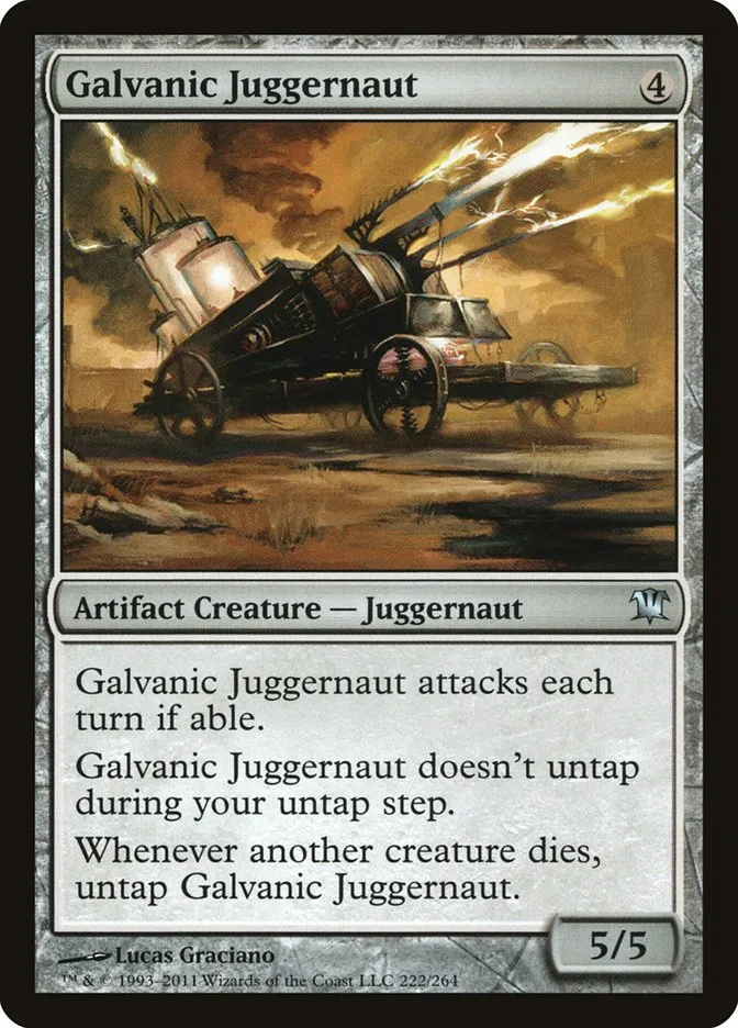 2011 Innistrad Galvanic Juggernaut uncommon #222 uncommon card image