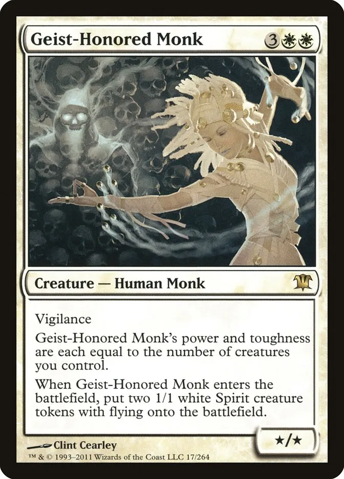 2011 Innistrad Geist-Honored Monk #17 rare card image
