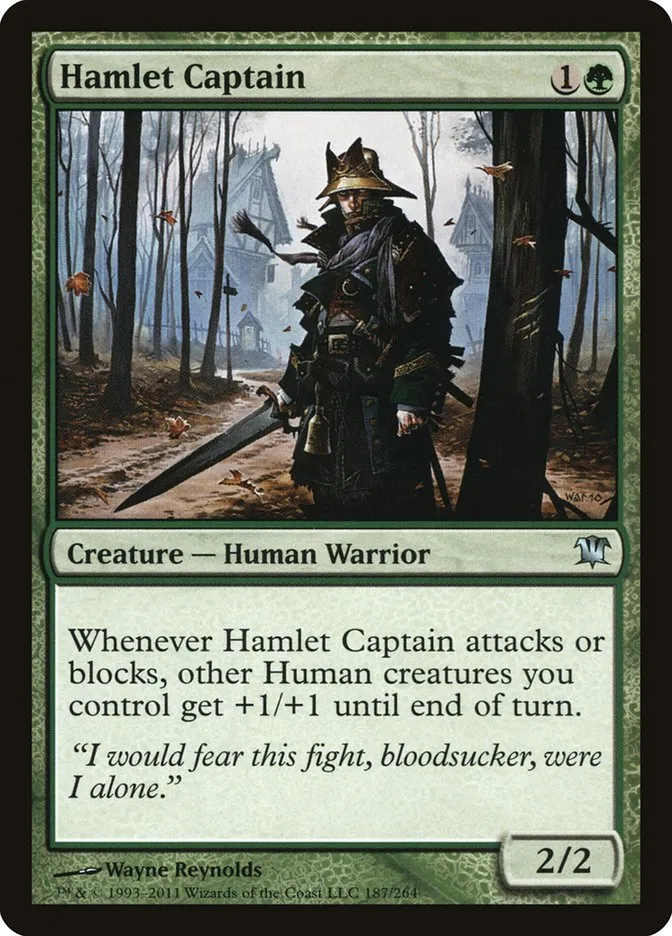 2011 Innistrad Hamlet Captain uncommon #187 uncommon card image