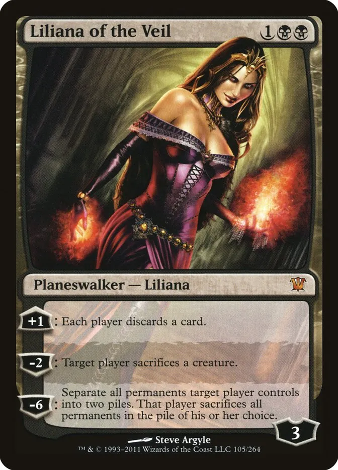 2011 Innistrad Liliana of the Veil [Foil] mythic #105 mythic card image