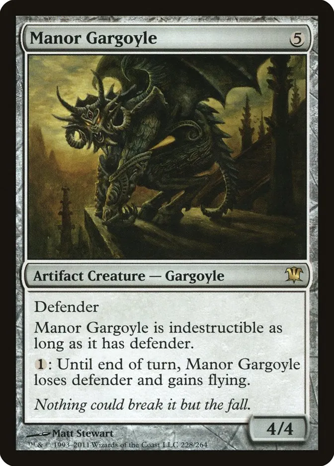 2011 Innistrad Manor Gargoyle #228 rare card image