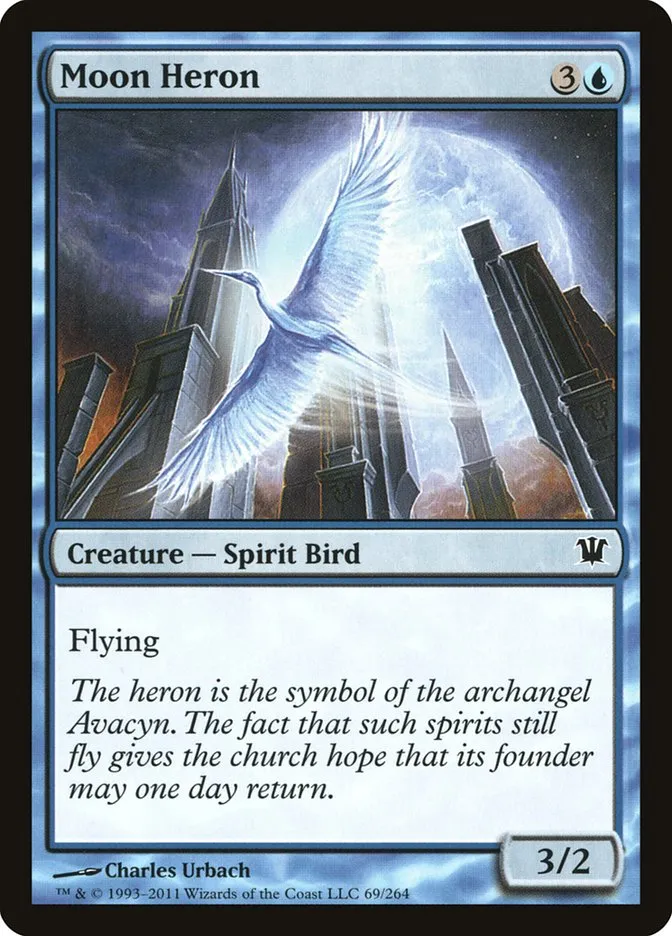 2011 Innistrad Moon Heron [Foil] common #69 common card image