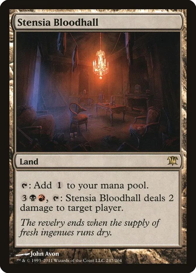 2011 Innistrad Stensia Bloodhall #247 rare card image
