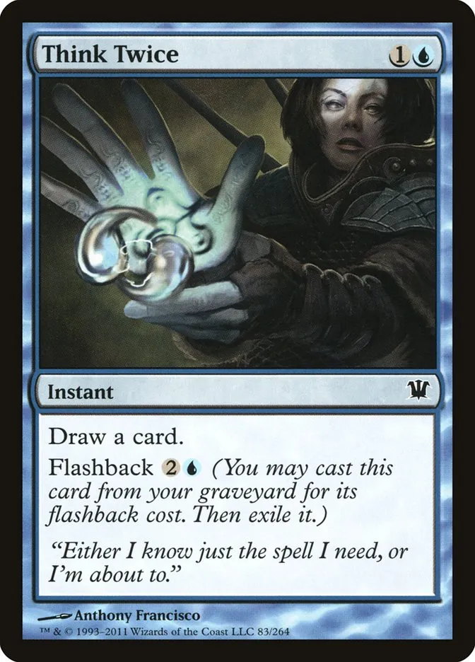 2011 Innistrad Think Twice common #83 common card image