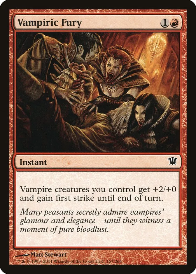 2011 Innistrad Vampiric Fury #167 common card image