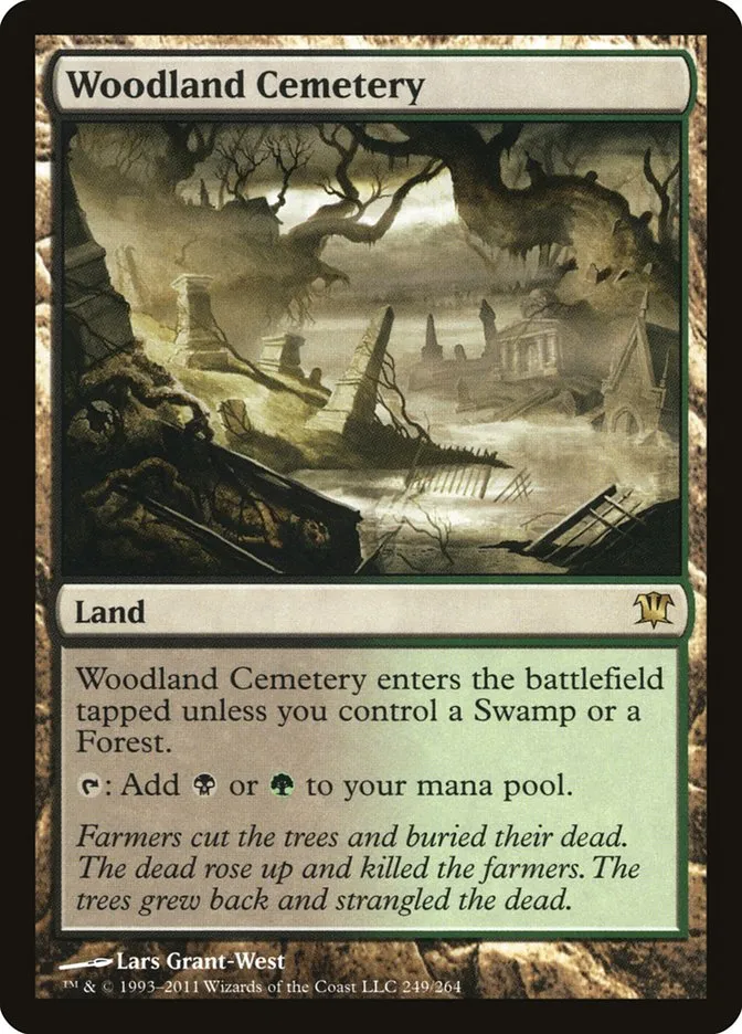 2011 Innistrad Woodland Cemetery #249 rare card image