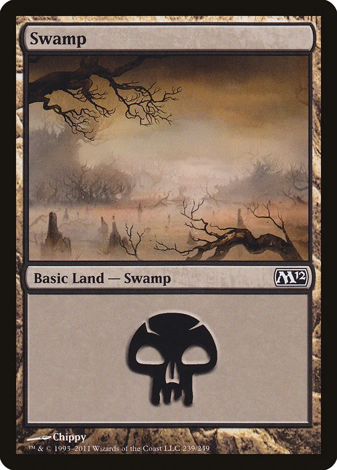 2011 Magic 2012 Swamp common #239 common card image