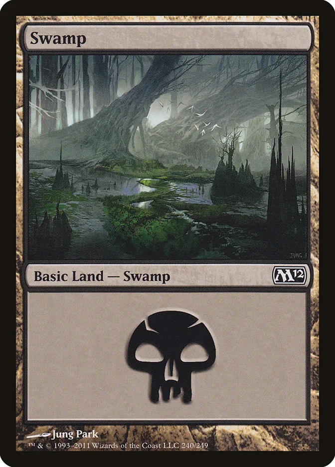 2011 Magic 2012 Swamp common #240 common card image