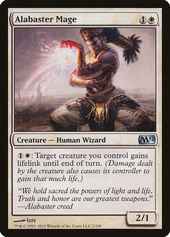 2011 Magic 2012 Alabaster Mage uncommon #2 uncommon card image