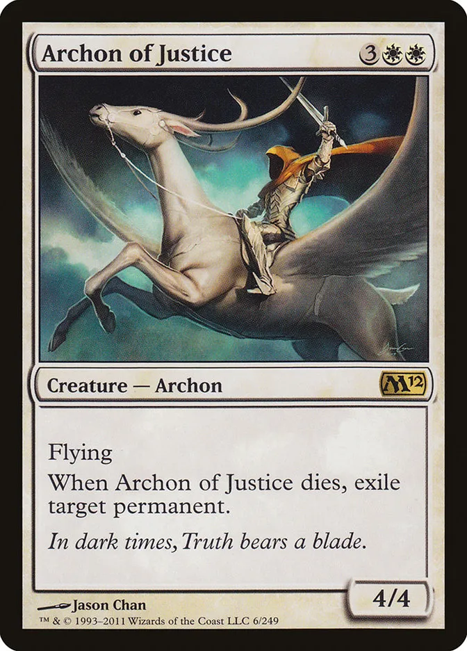 2011 Magic 2012 Archon of Justice #6 rare card image