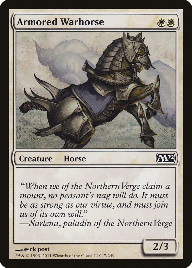 2011 Magic 2012 Armored Warhorse common #7 common card image