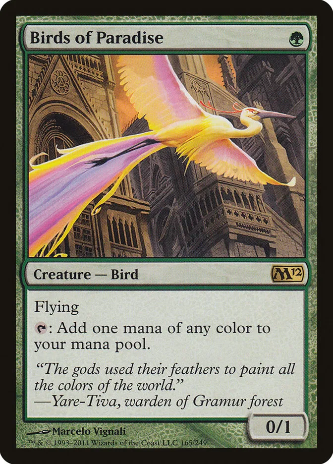2011 Magic 2012 Birds of Paradise #165 rare card image