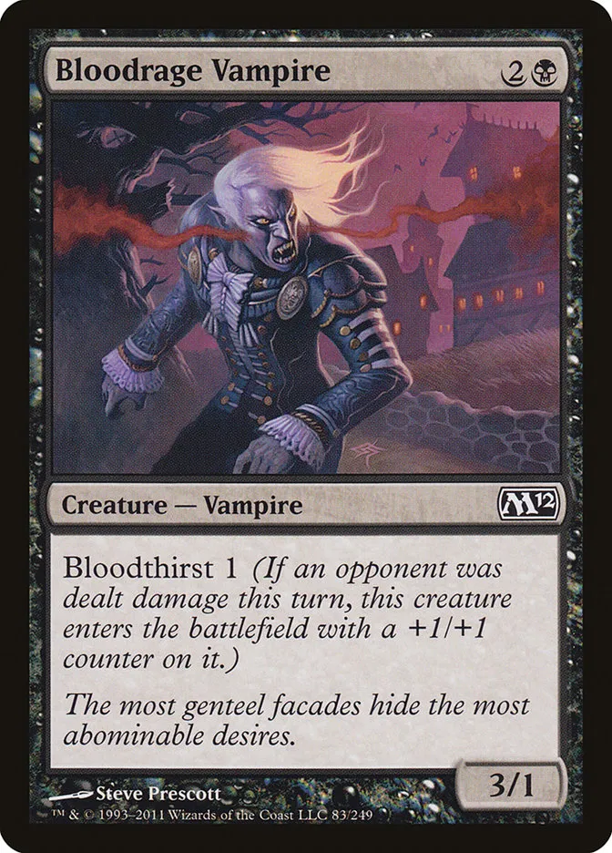 2011 Magic 2012 Bloodrage Vampire common #83 common card image