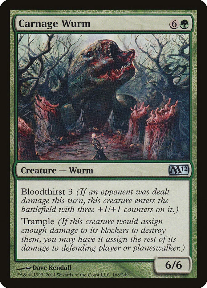 2011 Magic 2012 Carnage Wurm uncommon #168 uncommon card image
