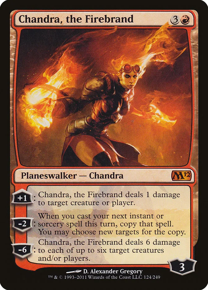2011 Magic 2012 Chandra, the Firebrand mythic #124 mythic card image