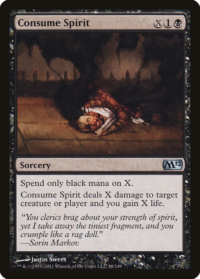 2011 Magic 2012 Consume Spirit uncommon #88 uncommon card image