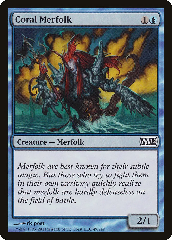 2011 Magic 2012 Coral Merfolk common #49 common card image
