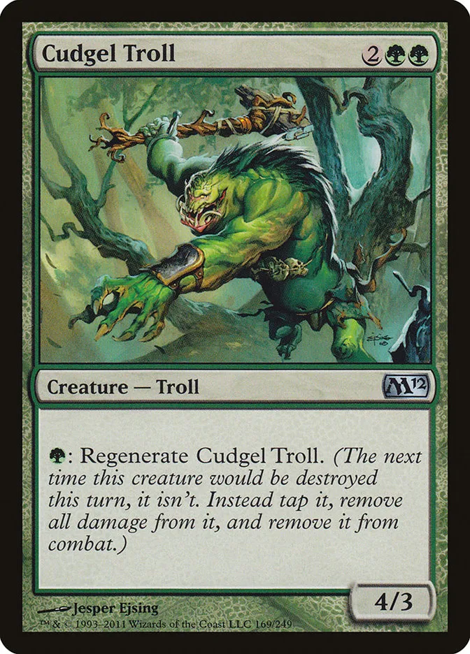 2011 Magic 2012 Cudgel Troll uncommon #169 uncommon card image