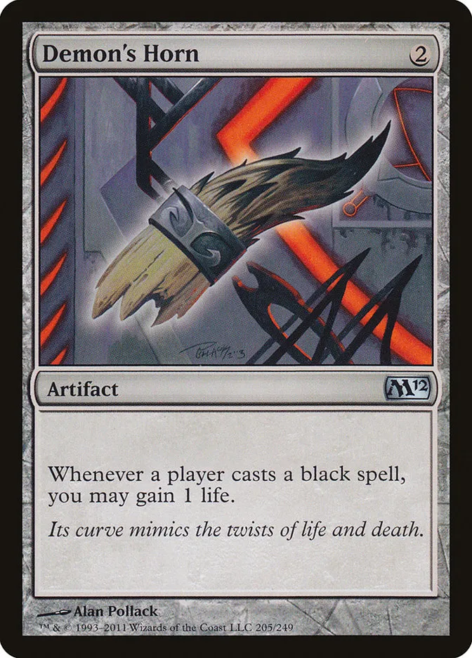 2011 Magic 2012 Demon's Horn uncommon #205 uncommon card image
